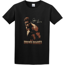 Men's Fashion T Shirts Joe Louis Boxer Boxing Legend Gloves Brown Bomber Do not Bleach Black