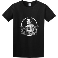 Men's Round Neck T-Shirt Take It Sleazy Hand wash Recommended Black