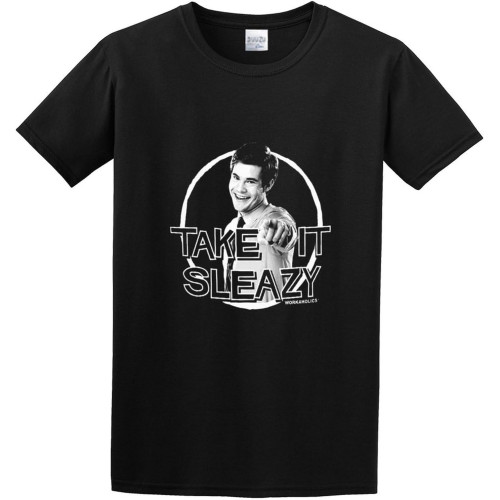 Men's Round Neck T-Shirt Take It Sleazy Hand wash Recommended Black Men's Round Neck T-Shirt Take It Sleazy Hand wash Recommended Black
