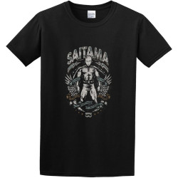 Men's Cotton Shirt Saitama Hero for Fun One Punch Short Sleeves Black Men's Cotton Shirt Saitama Hero for Fun One Punch Short Sleeves Black