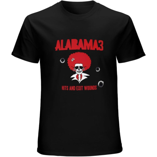 Alabama 3 Hits and Exit Woundss Mens T Shirt Logo Printed Tee Shirt Crew Neck T-Shirt for Mens Short Sleeve Tee Alabama 3 Hits and Exit Woundss Mens T Shirt Logo Printed Tee Shirt Crew Neck T-Shirt for Mens Short Sleeve Tee