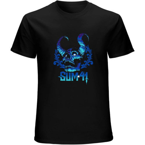 Sum41 Blue Demon Unisex T-Shirt Graphic Printed Tee Mens Black Shirt