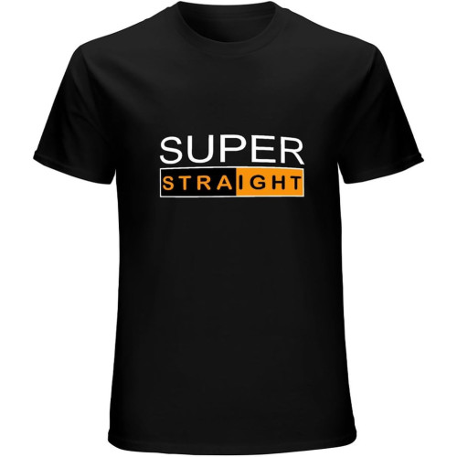 Super Straight Unisex T-Shirt Graphic Printed Tee Mens Black Shirt Super Straight Unisex T-Shirt Graphic Printed Tee Mens Black Shirt