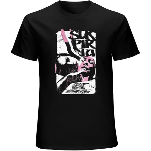 Suspiria Movie Poster Dario Argento Unisex T-Shirt Graphic Printed Tee Mens Black Shirt