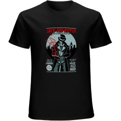 Jack The Ripper Unisex T-Shirt Graphic Printed Tee Mens Black Shirt