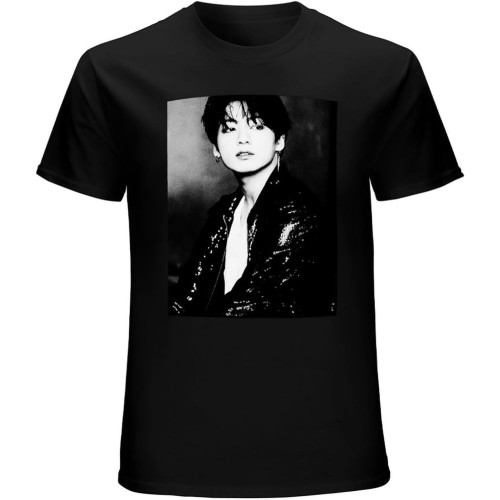Jeon Jungkook Korean Singer Jungkook Photo Unisex T-Shirt Graphic Printed Tee Mens Black Shirt Jeon Jungkook Korean Singer Jungkook Photo Unisex T-Shirt Graphic Printed Tee Mens Black Shirt
