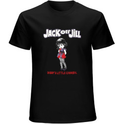Jack Off Jill Daddy’ Little Cannibal Explicit Riot Goth Band Unisex T-Shirt Graphic Printed Tee Mens Black Shirt