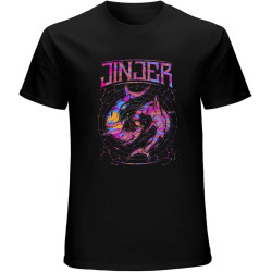 Jinjer Shark Ukraine Progressive Metal Band Unisex T-Shirt Graphic Printed Tee Mens Black Shirt