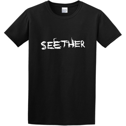 Adult T-Shirts Seether Logo Black Adult T-Shirts Seether Logo Black