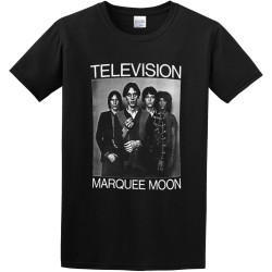 Unisex T-Shirt Television Marquee Moon Band Cover Post Punk Black Unisex T-Shirt Television Marquee Moon Band Cover Post Punk Black