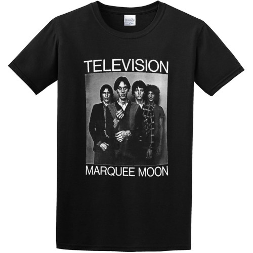 Unisex T-Shirt Television Marquee Moon Band Cover Post Punk Black Unisex T-Shirt Television Marquee Moon Band Cover Post Punk Black