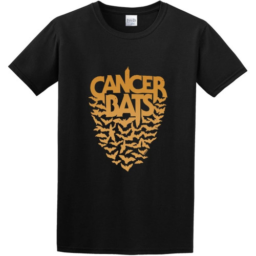 Unisex T-Shirt Cancer Bats Image Soft Hardcore Punk Black