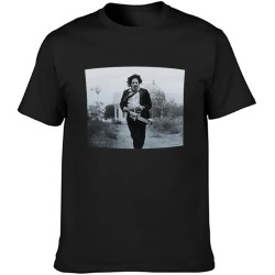 Unisex T-Shirt Texas Chainsaw Massacre Leatherface Running Black Unisex T-Shirt Texas Chainsaw Massacre Leatherface Running Black