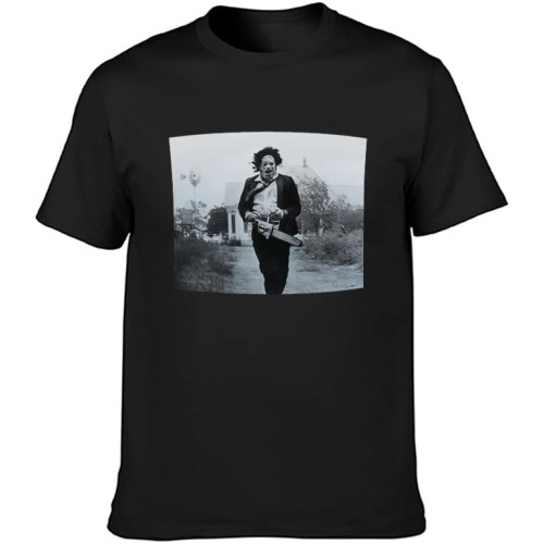 Unisex T-Shirt Texas Chainsaw Massacre Leatherface Running Black Unisex T-Shirt Texas Chainsaw Massacre Leatherface Running Black