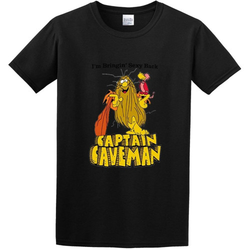 Fashion T-Shirts Captain Caveman Retro Animated 80'S Tv Show Black Fashion T-Shirts Captain Caveman Retro Animated 80'S Tv Show Black