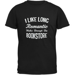 Men's Long Romantic Walks Through The Bookstore Black Adult T-Shirt Black Men's Long Romantic Walks Through The Bookstore Black Adult T-Shirt Black