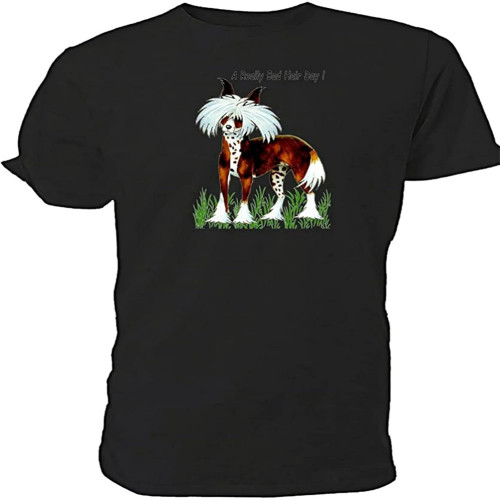 Chinese Crested Dog T-Shirts Bad Hair Day Mens