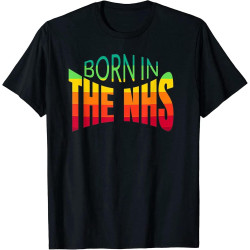Born in The NHS, Save The NHS Rainbow Mens T-Shirt Black