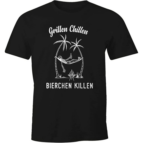 Mens T-Shirt Barbecue Chill Bar Killen Slogan Funny Fun Shirt