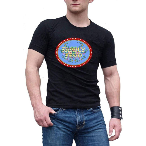 Men's Family Feud Logo 1 Black Cotton T ShirtTee Men's Family Feud Logo 1 Black Cotton T ShirtTee