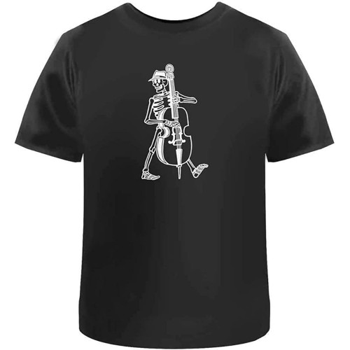 Taie Esqueleto Con Contrabajo Mens T-Shirts Camisetas para Hombre Mujer