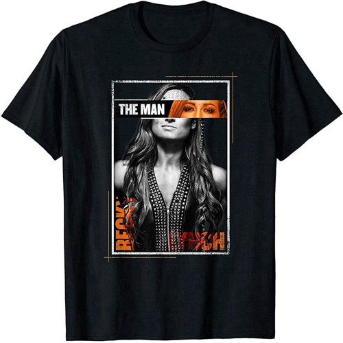 Becky Lynch The Man Photo T-Shirt Graphic Top Printed Shirt Short-Sleeve Tee Mens
