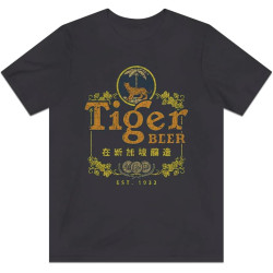 Tiger Beer Singapore 1932 Vintage Men's T-Shirt Grey Tiger Beer Singapore 1932 Vintage Men's T-Shirt Grey