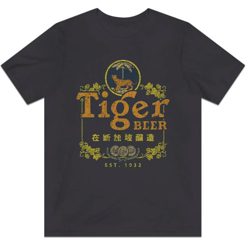 Tiger Beer Singapore 1932 Vintage Men's T-Shirt Grey Tiger Beer Singapore 1932 Vintage Men's T-Shirt Grey