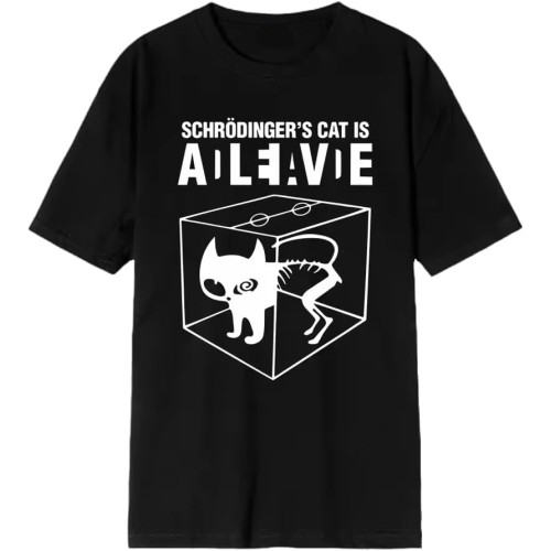 Schrodinger's Cat Men T Shirt Casual Women Tshirt Black Schrodinger's Cat Men T Shirt Casual Women Tshirt Black