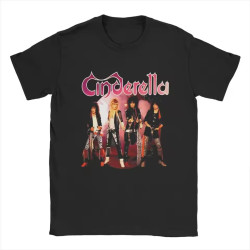 Rock Band Cinderellas T-Shirt Men Somebody Save Me 100% Cotton T Shirts Black Rock Band Cinderellas T-Shirt Men Somebody Save Me 100% Cotton T Shirts Black