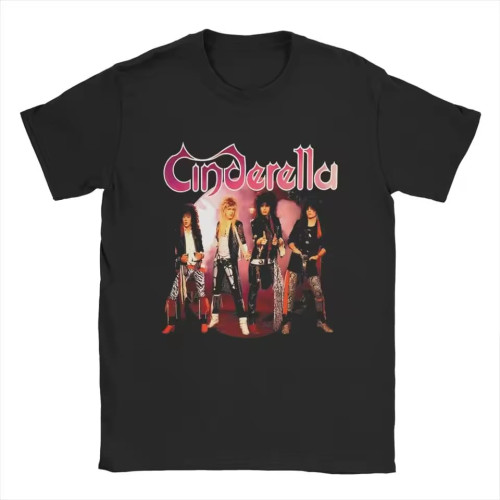 Rock Band Cinderellas T-Shirt Men Somebody Save Me 100% Cotton T Shirts Black