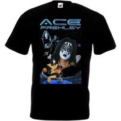 Ace Frehley Poster v15 T-Shirt Black Hard Rock Heavy Metal Black Ace Frehley Poster v15 T-Shirt Black Hard Rock Heavy Metal Black