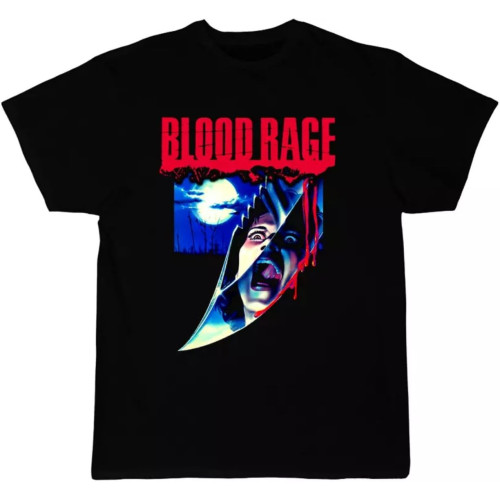 Blood Rage T Shirt - 80's Horror Slasher Black