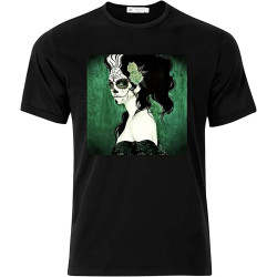 Men's El Dia De Los Muertos Ix Graphic Cotton T Shirt Short & Short Sleeve