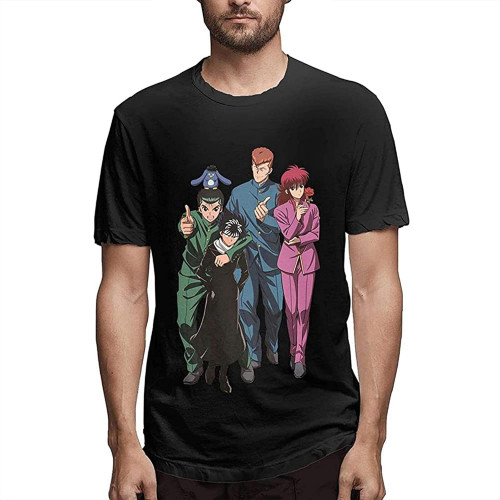 Yu Yu Hakusho Men's Cotton Casual Round Neck Short Sleeve T-Shirt Yu Yu Hakusho Men's Cotton Casual Round Neck Short Sleeve T-Shirt