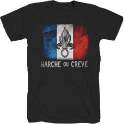 Men's T-Shirt Noir Avec Inscription &Laquo; Unité Étrangères &Raquo; De La égion Française Elite Men's T-Shirt Noir Avec Inscription &Laquo; Unité Étrangères &Raquo; De La égion Française Elite