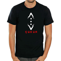 Cukur Turkish Movie Short Sleeve White - Black Men T Shirt