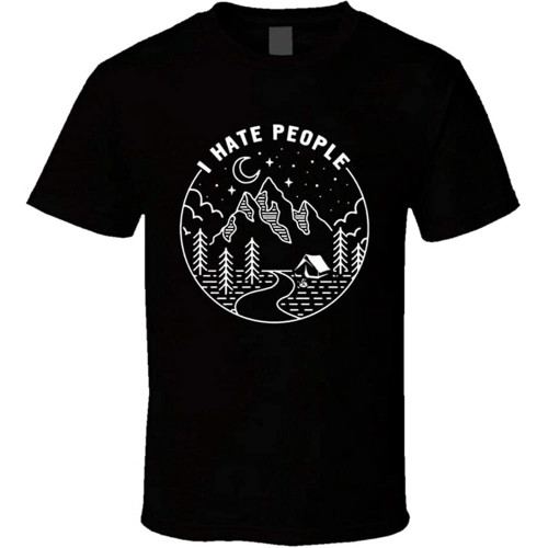 Men's I Hate People Funny Camping T Shirt Campfire Shirt Camping T Shirt Hiking Tee
