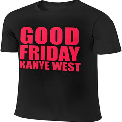 Men Designed Humor Top Kan West Good Fridays Logo T Shirt