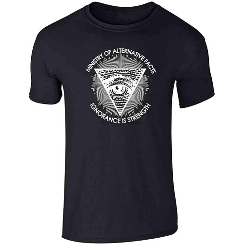 Ministry of Alternative Facts Ignorance is Strength Political Graphic Tee T-Shirt for Men Ministry of Alternative Facts Ignorance is Strength Political Graphic Tee T-Shirt for Men