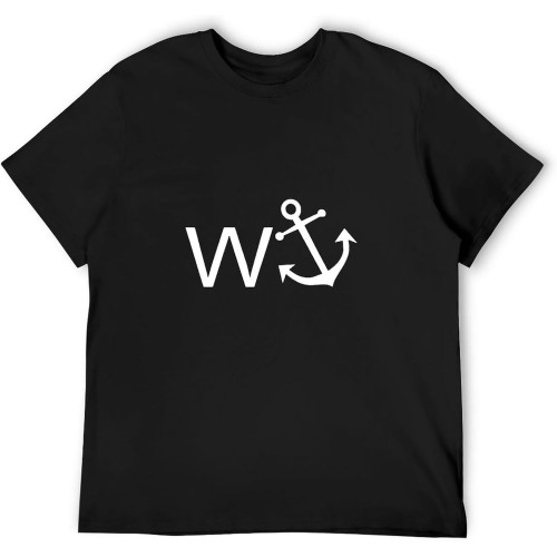 W Anchor Funny Rude Joke Offensive Top Sweatshirt Short Sleeve Black W Anchor Funny Rude Joke Offensive Top Sweatshirt Short Sleeve Black