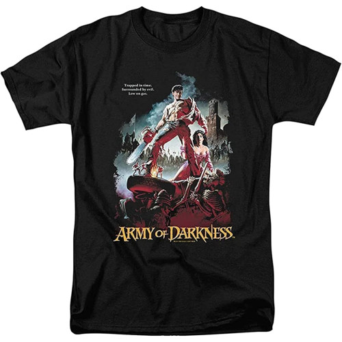 Men's Army of Darkness Movie Poster Bruce Campbell T Shirt Men's Army of Darkness Movie Poster Bruce Campbell T Shirt