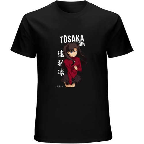 Rin Tohsaka Men's Cotton T-Shirt Unisex Men TeesTop Sweatshirt Short Sleeve Black Rin Tohsaka Men's Cotton T-Shirt Unisex Men TeesTop Sweatshirt Short Sleeve Black