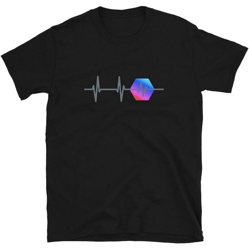 Pulse Chain PLS Heartbeat Silver T-shirt1 Top Sweatshirt Short Sleeve Black