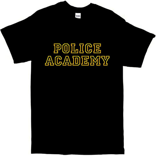 Police Academy Inspired T-Shirt - Retro Film Movie Tee Shirts t Shirts Mentop Sweatshirt Short Sleeve Black