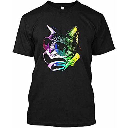 Rare!! Limited NWT Rainbow Music Cat Funny Animal Retro T ShirtTop Sweatshirt Short Sleeve Black Rare!! Limited NWT Rainbow Music Cat Funny Animal Retro T ShirtTop Sweatshirt Short Sleeve Black