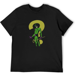 Men's Riddler Design Cotton Short Sleeve T Shirt Sports T-ShirtTop Sweatshirt Short Sleeve Black