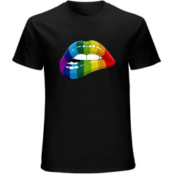 Colourful Lips Popular Gay Pride Rainbow Pride Soho LGBT Soho Retro T ShirtTop Sweatshirt Short Sleeve Black Colourful Lips Popular Gay Pride Rainbow Pride Soho LGBT Soho Retro T ShirtTop Sweatshirt Short Sleeve Black