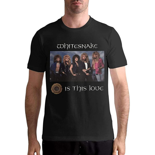 Whitesnake Men's T-Shirt Graphic Unisex Top Shirt Stop Sweatshirt Short Sleeve Black