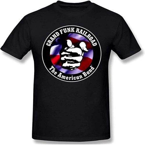 Grand Funk Railroad Men's Graphic Cotton Short Sleeve t-ShirtTop Sweatshirt Short Sleeve Black